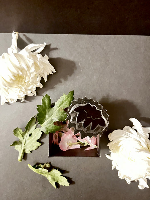 Dahlia "Peach Cupid" | Black Paper Sculpture