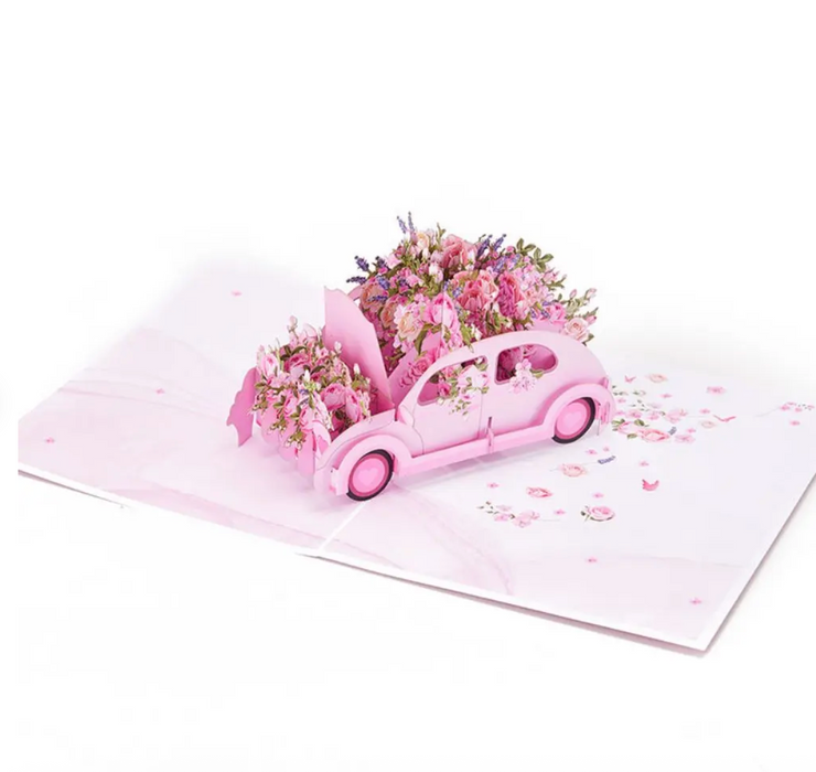 ピンクの車 ｜ 3D立体カード