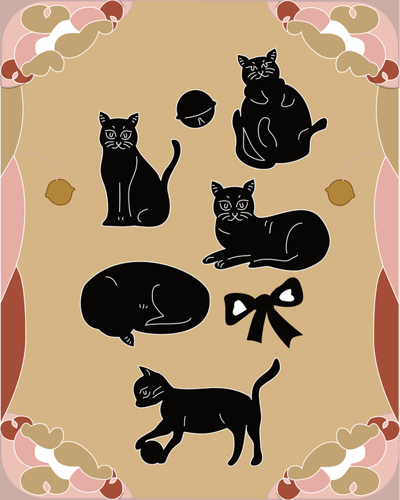 Black Cat | Paper Engraving Sticker 